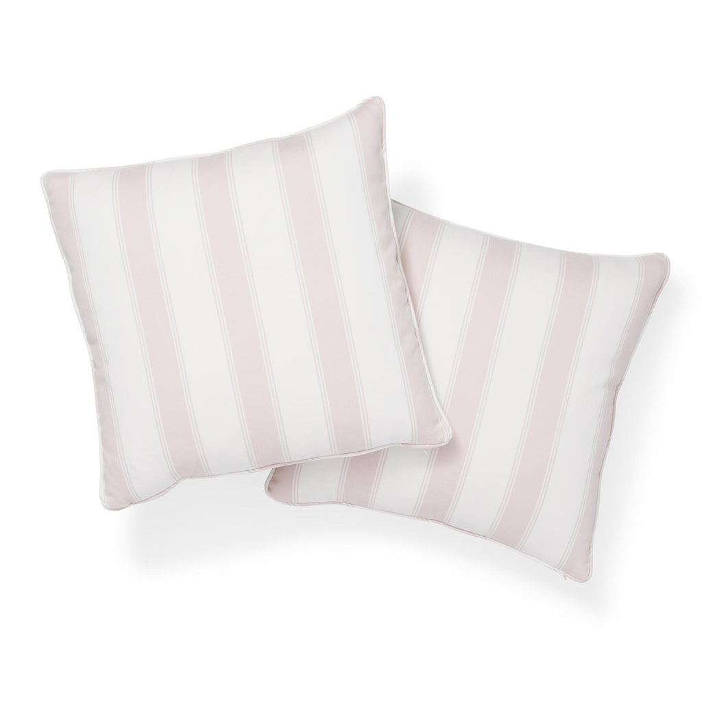 Schumacher Rafe Stripe Pink & White 22" x 22" Pillow