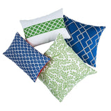 Schumacher Branson Embroidery Blue 20" x 20" Pillow