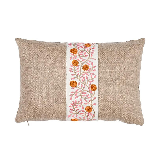 Schumacher Orange & Pink 16" x 11" Ashoka Pillow