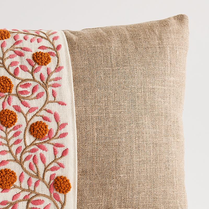 Schumacher Orange & Pink 16" x 11" Ashoka Pillow