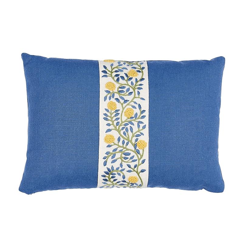 Schumacher Citron & Blue 16" x 11" Ashoka Pillow