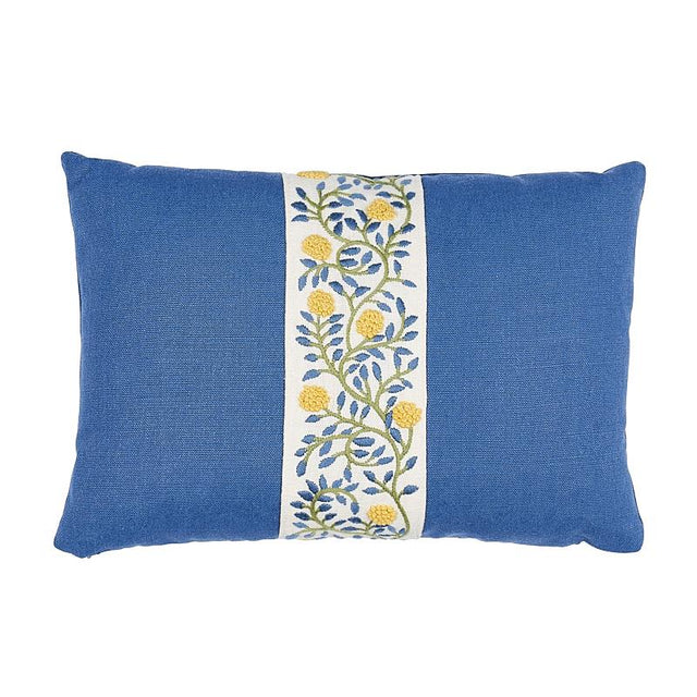 Schumacher Citron & Blue 16" x 11" Ashoka Pillow