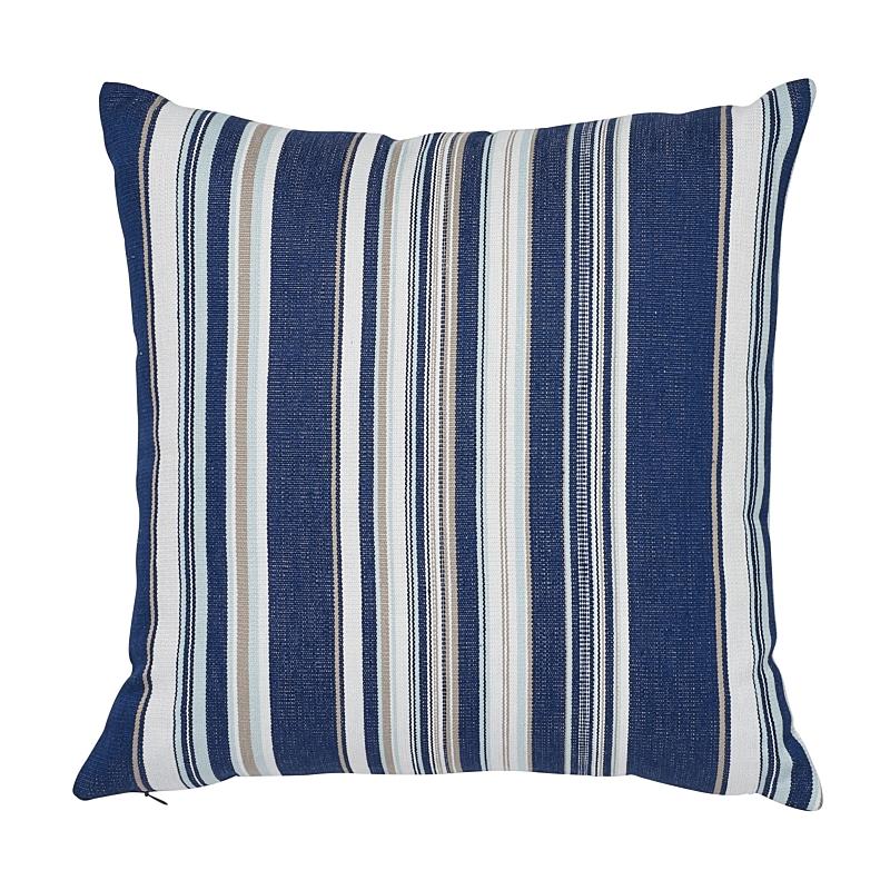 Schumacher Ponderosa Stripe Indoor/Outdoor Pil Navy Blue 18" x 18" Pillow