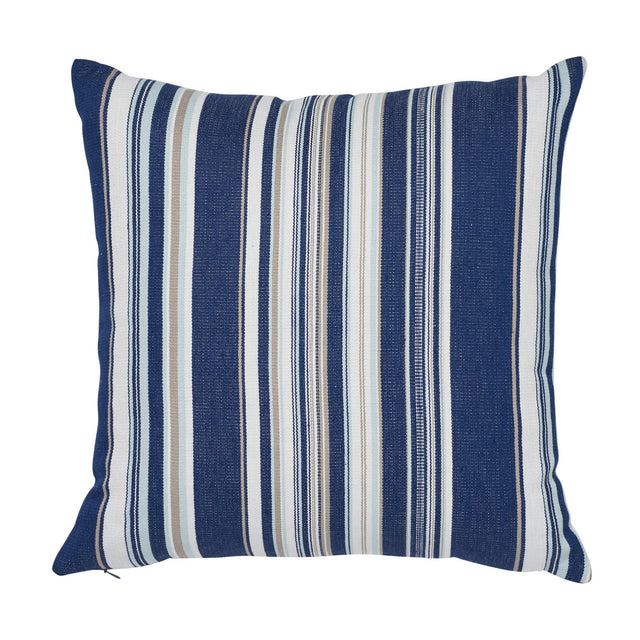 Schumacher Ponderosa Stripe Indoor/Outdoor Pil Navy Blue 20" x 20" Pillow