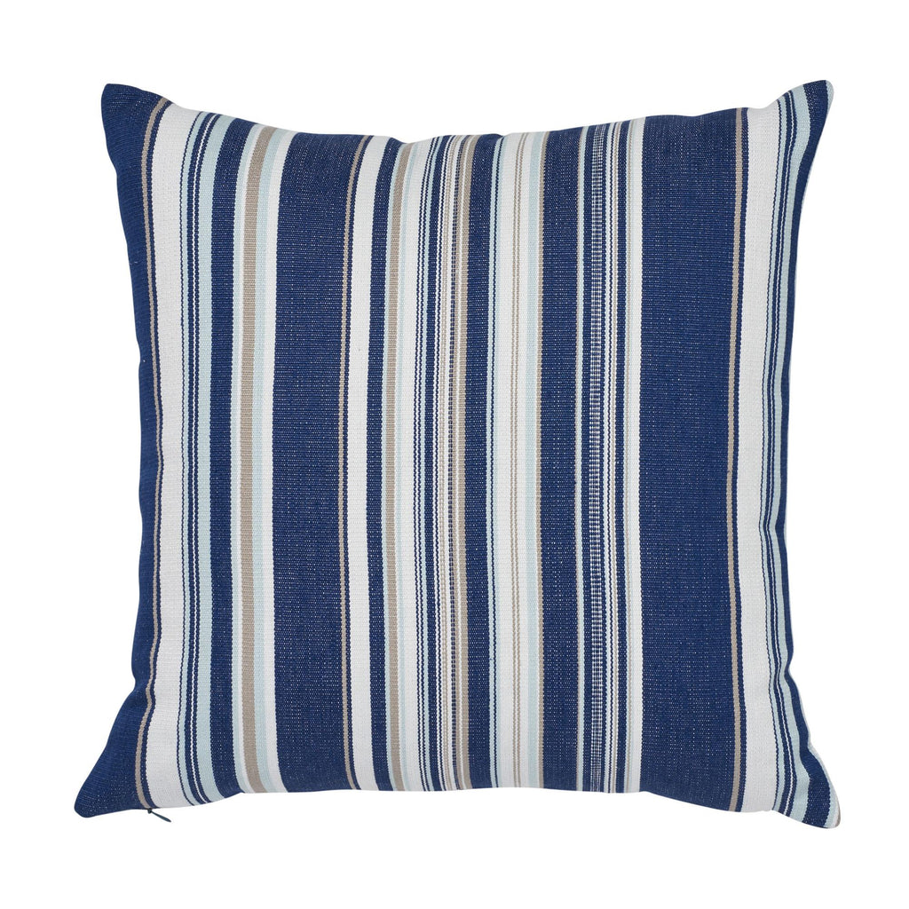 Schumacher Ponderosa Stripe Indoor/Outdoor Pil Navy Blue 20" x 20" Pillow