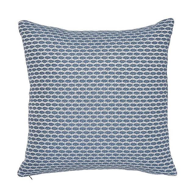 Schumacher Hickox Indoor/Outdoor Blue 18" x 18" Pillow