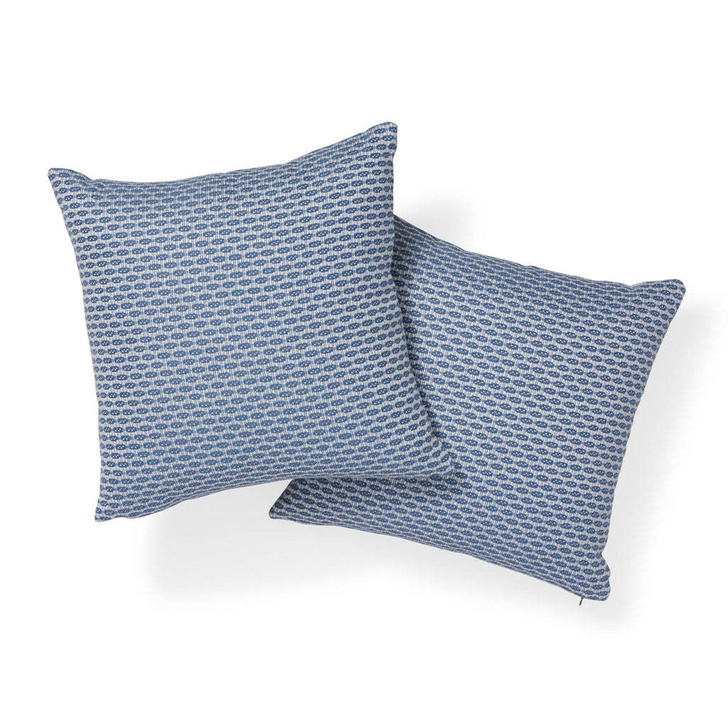 Schumacher Hickox Indoor/Outdoor Blue 20" x 20" Pillow