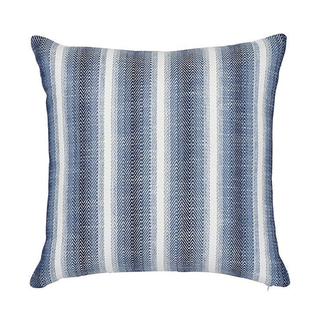 Schumacher Blue & White 18" x 18" Colada Stripe Indoor/Outdoor Pillow