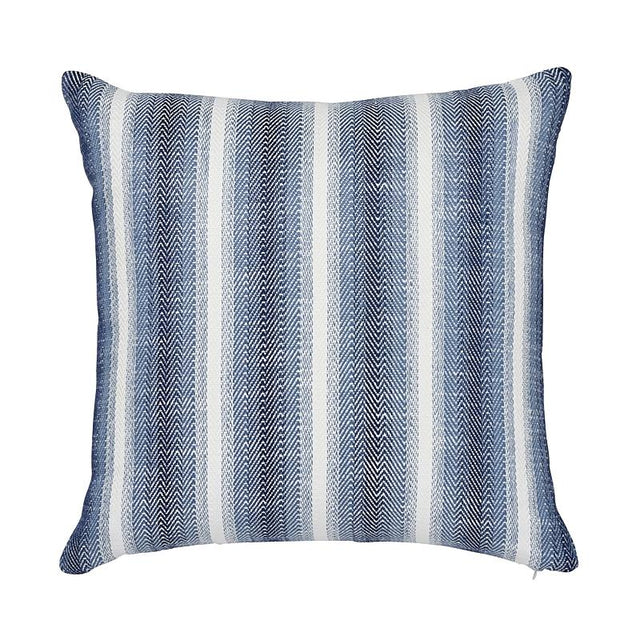 Schumacher Blue & White 18" x 18" Colada Stripe Indoor/Outdoor Pillow