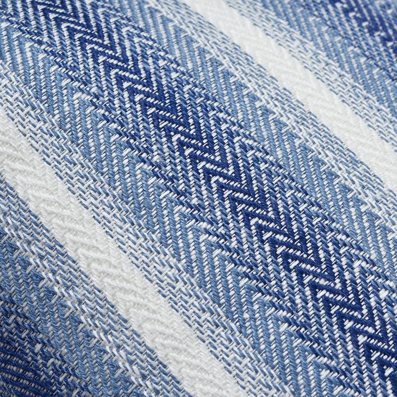 Schumacher Colada Stripe Indoor/Outdoor Blue & White 18" x 18" Pillow