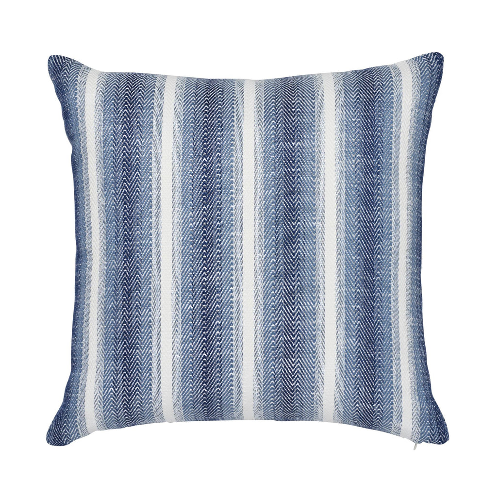 Schumacher Colada Stripe Blue & White 20" x 20" Pillow