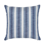 Schumacher Blue & White 22" x 22" Colada Stripe Pillow