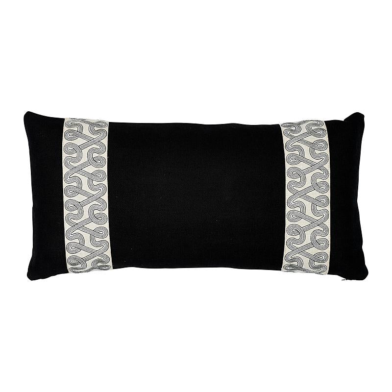 Schumacher Black 24" x 12" Freeform Tape Pillow