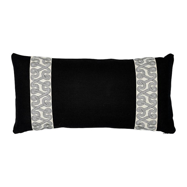 Schumacher Black 24" x 12" Freeform Tape Pillow
