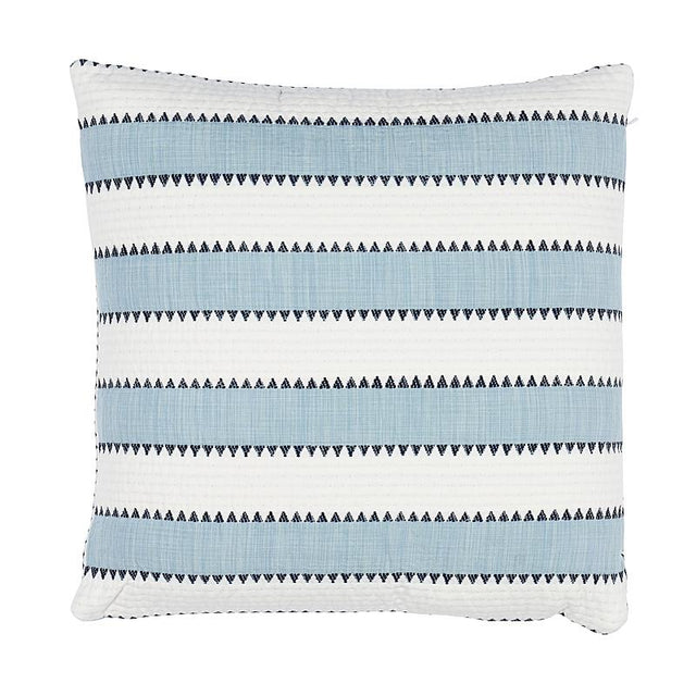 Schumacher Sky 16" x 16" Isolde Stripe Pillow