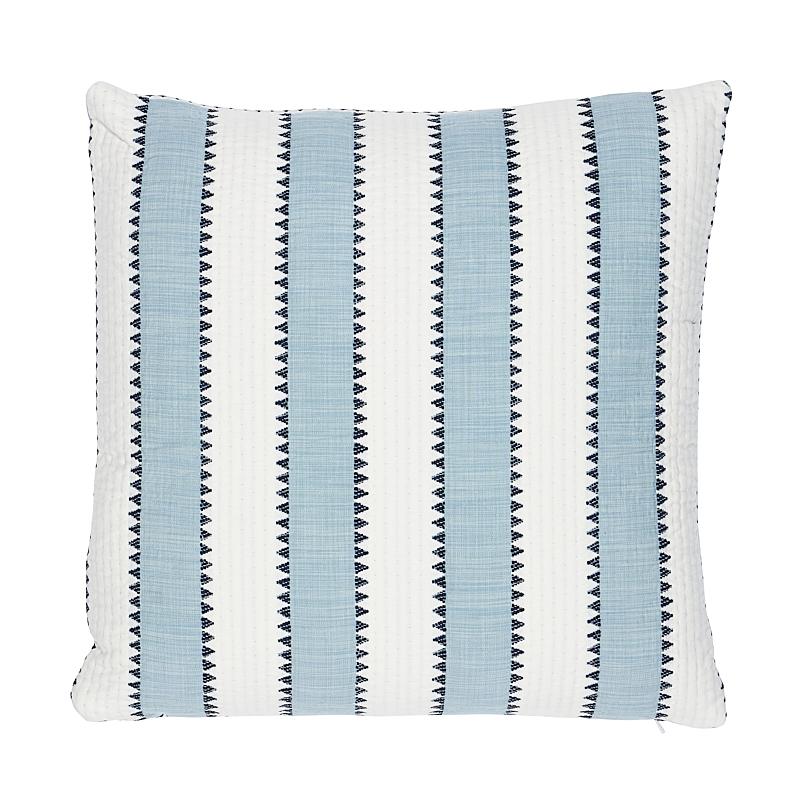 Schumacher Sky 16" x 16" Isolde Stripe Pillow
