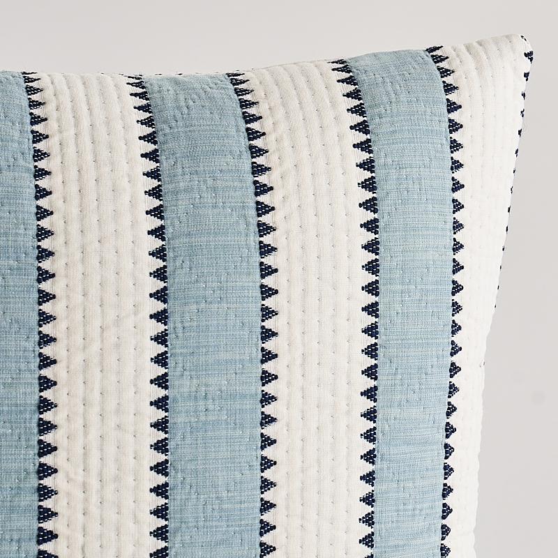 Schumacher Isolde Stripe Sky 20" x 20" Pillow