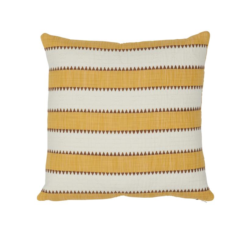 Schumacher Yellow 16" x 16" Isolde Stripe Pillow
