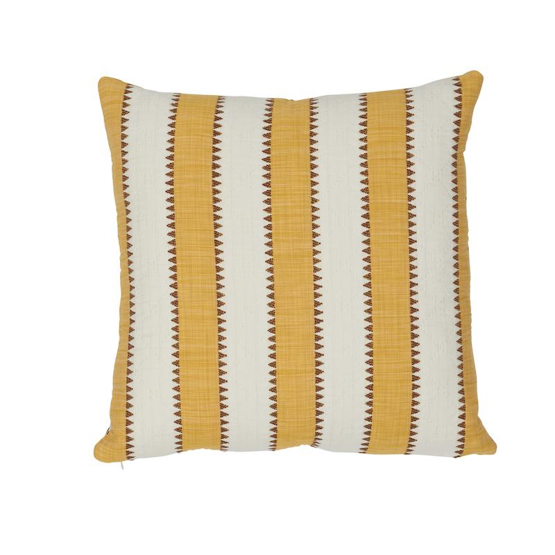 Schumacher Yellow 16" x 16" Isolde Stripe Pillow