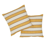 Schumacher Yellow 18" x 18" Isolde Stripe Pillow