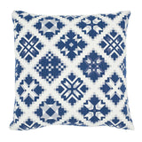 Schumacher Indigo 20" x 20" Tristan Patchwork Pillow