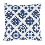 Schumacher Indigo 22" x 22" Tristan Patchwork Pillow