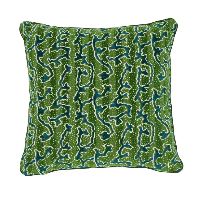 Schumacher Emerald 20" x 20" Corail Velvet 20" Pillow