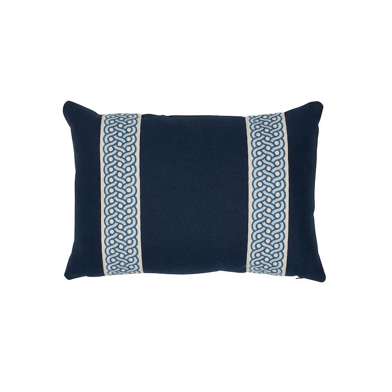 Schumacher Indigo And Pacific 20" x 14" Mandeville Pillow