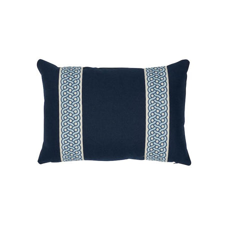 Schumacher Indigo And Pacific 20" x 14" Mandeville Pillow