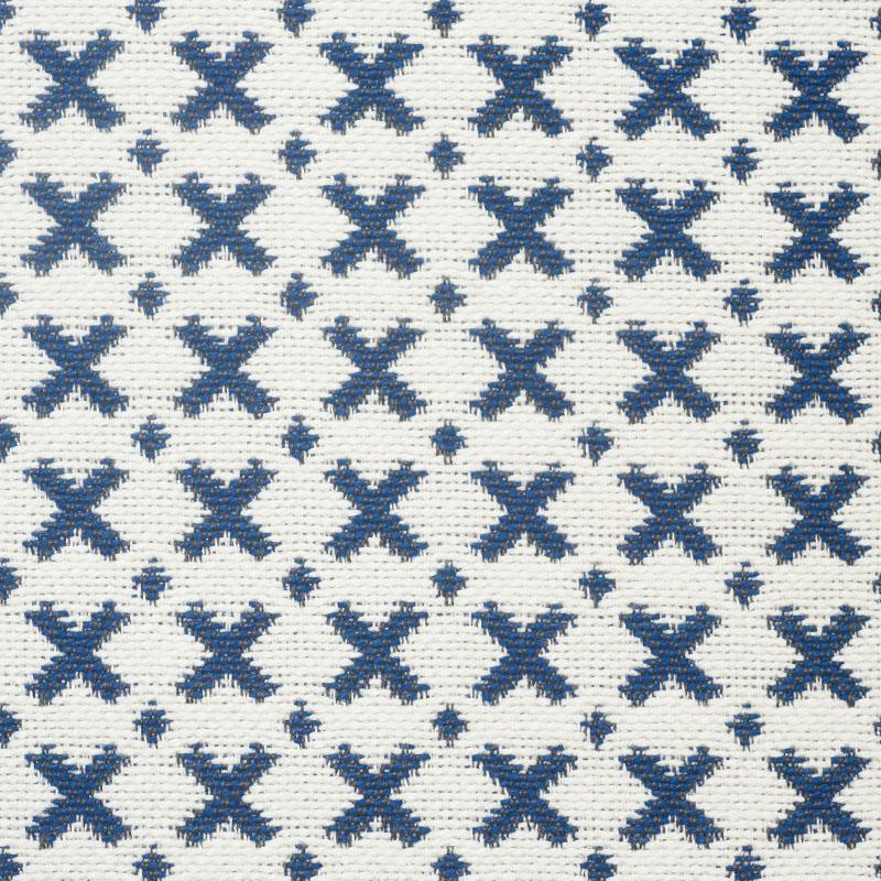 Schumacher Elias Blue & Ivory 14" x 14" Pillow