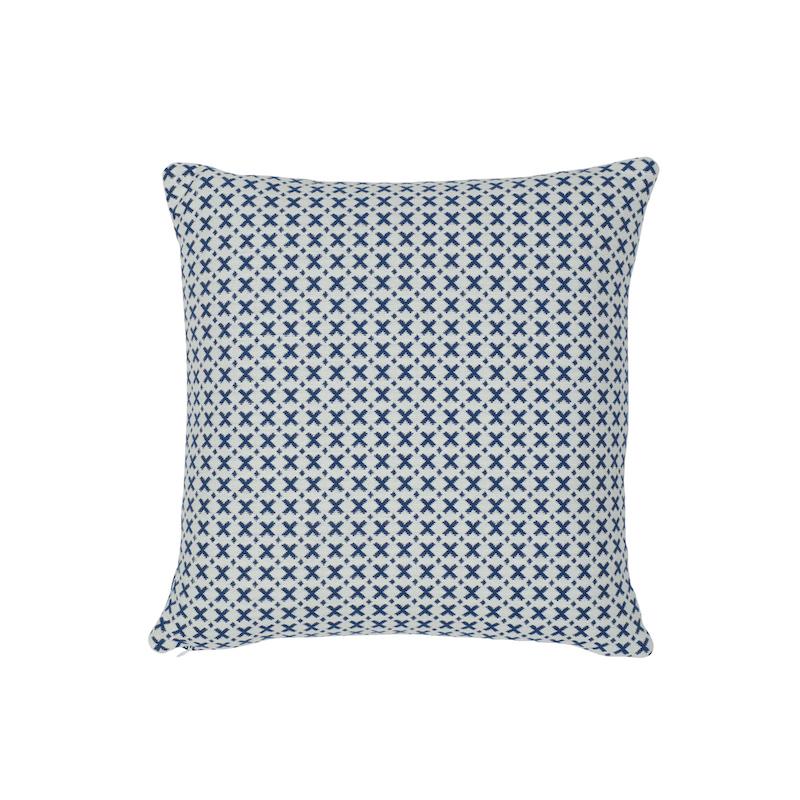 Schumacher Blue & Ivory 16" x 16" Elias Pillow