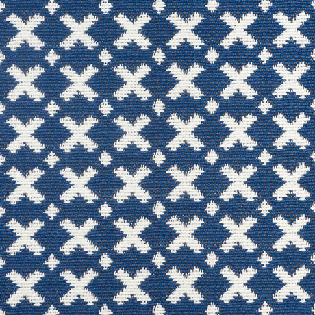 Schumacher Blue & Ivory 16" x 16" Elias Pillow