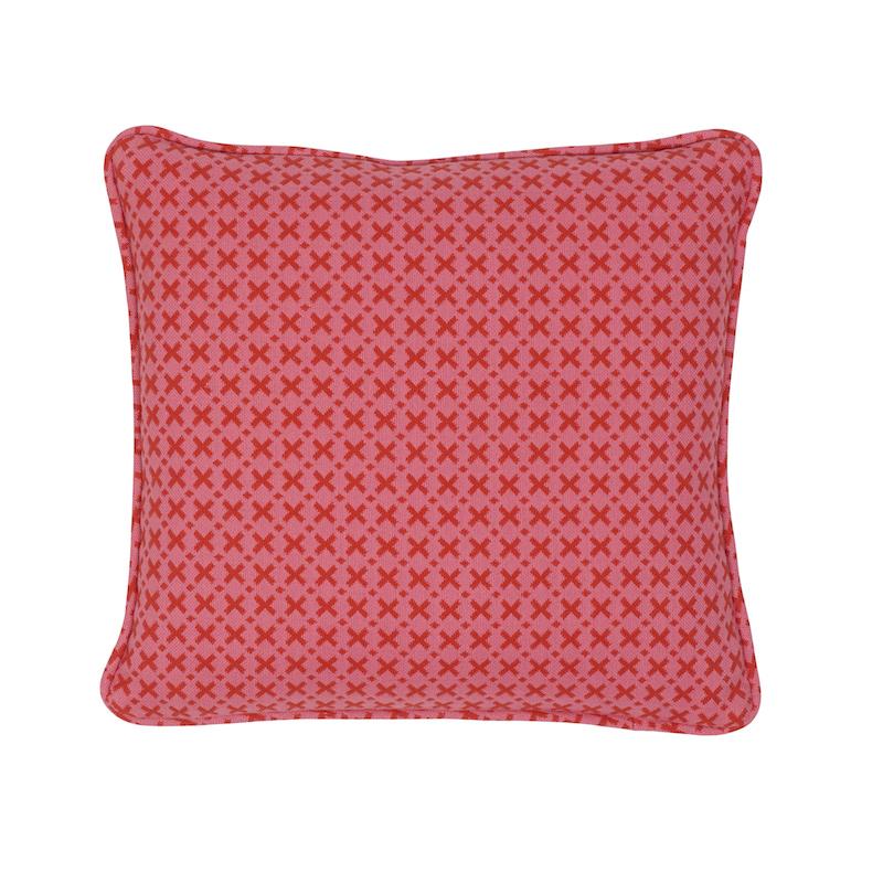 Schumacher Elias Pink & Red 14" x 14" Pillow