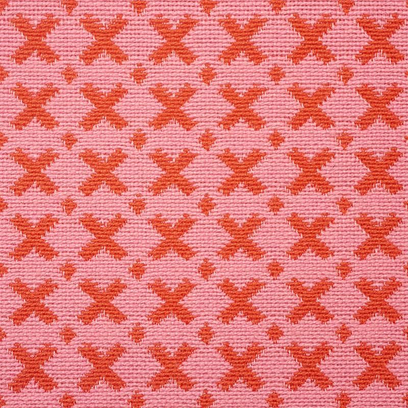 Schumacher Pink & Red 14" x 14" Elias Pillow