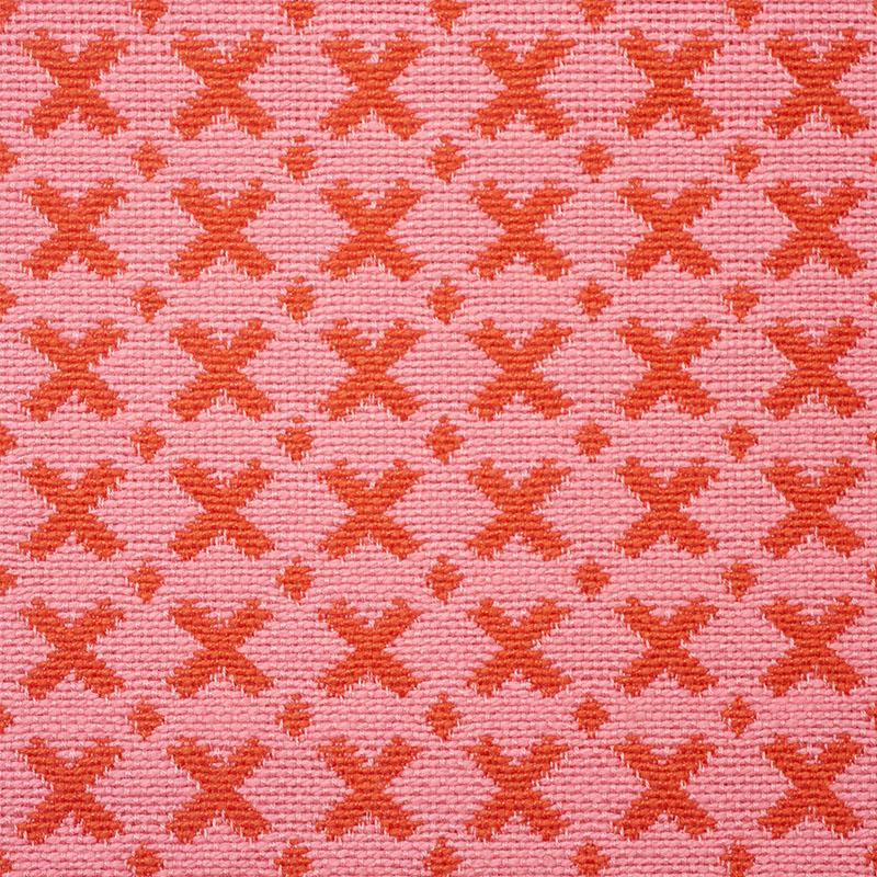 Schumacher Red & Pink 16" x 16" Elias Pillow