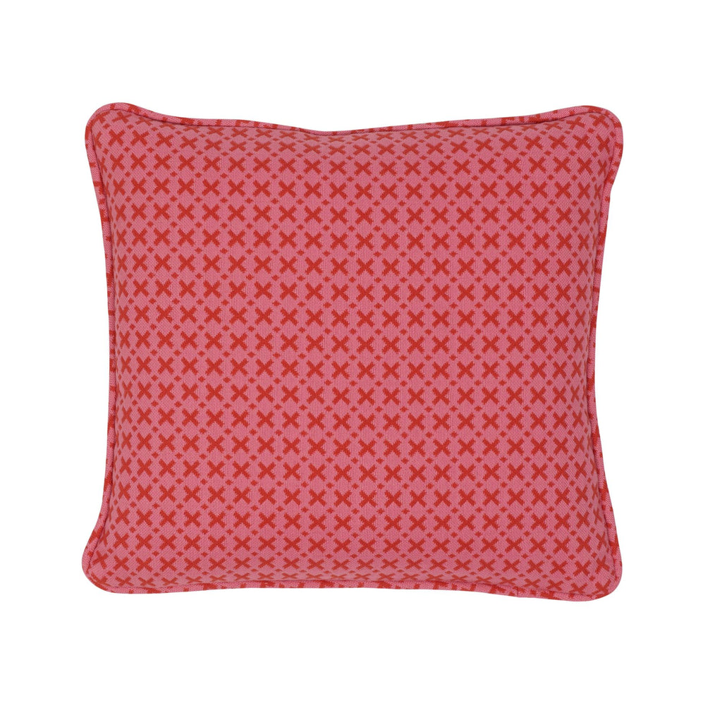 Schumacher Elias Red & Pink 18" x 18" Pillow