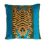 Schumacher Peacock & Olive 18" x 18" Jokhang Tiger Velvet Pillow