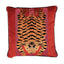 Schumacher Red & Pink 18" x 18" Jokhang Tiger Velvet Pillow