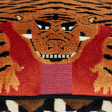 Schumacher Jokhang Tiger Velvet Red & Pink 18" x 18" Pillow