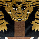 Schumacher Brown & Black 18" x 18" Jokhang Tiger Velvet Pillow