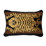 Schumacher Brown & Black 20" x 14" Jokhang Tiger Velvet Pillow