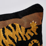 Schumacher Brown & Black 20" x 14" Jokhang Tiger Velvet Pillow