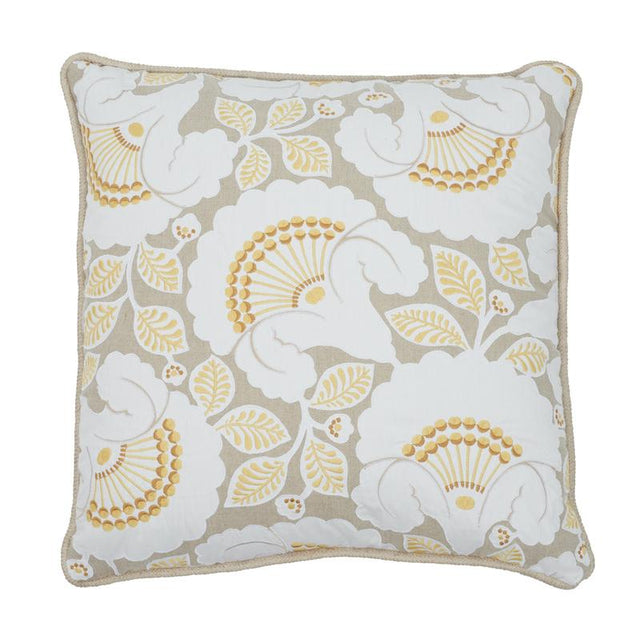 Schumacher Natural 20" x 20" Jackie Applique Pillow