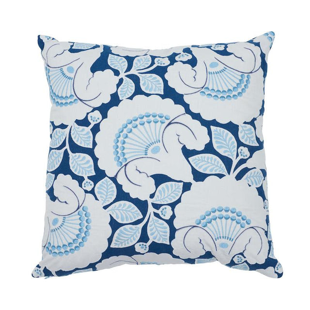 Schumacher Blue 20" x 20" Jackie Applique Pillow