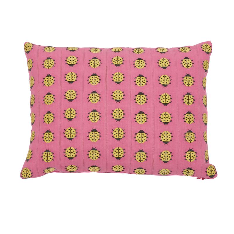 Schumacher Ladybird Yellow & Pink 15.75" x 12" Pillow