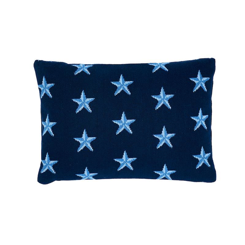 Schumacher Star Epingle Blue 16" x 11" Pillow