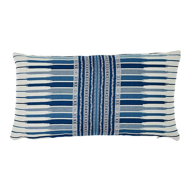 Schumacher Blue 27" x 14" Atchison Pillow