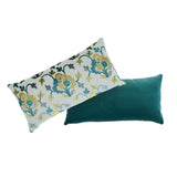 Schumacher Peacock & Celadon 24" x 12" Jennie Velvet Pillow