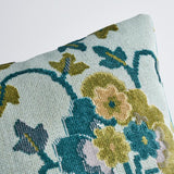 Schumacher Peacock & Celadon 24" x 12" Jennie Velvet Pillow