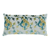 Schumacher Peacock & Celadon 24" x 12" Jennie Velvet Pillow